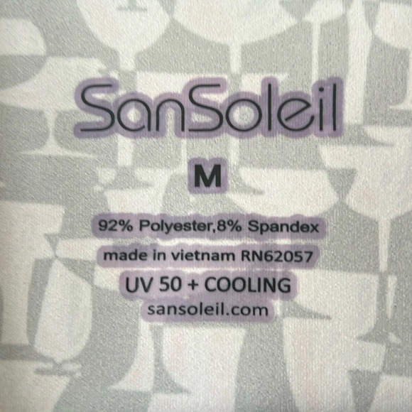 San Soleil SolCool Performance Quarter Zip Golf/Tennis Top Martini Print Size M - Picture 3 of 6
